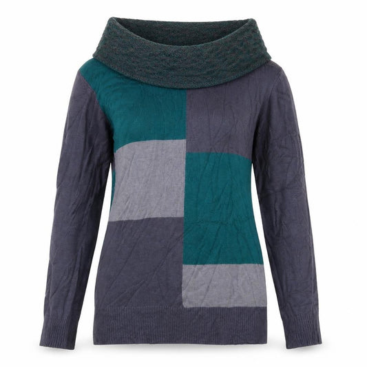 Front view of Klass women’s multicoloured striped jumper, size S