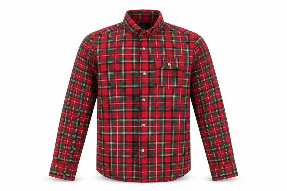 Front view of Next boys’ purple check basic button-up, size 6, years