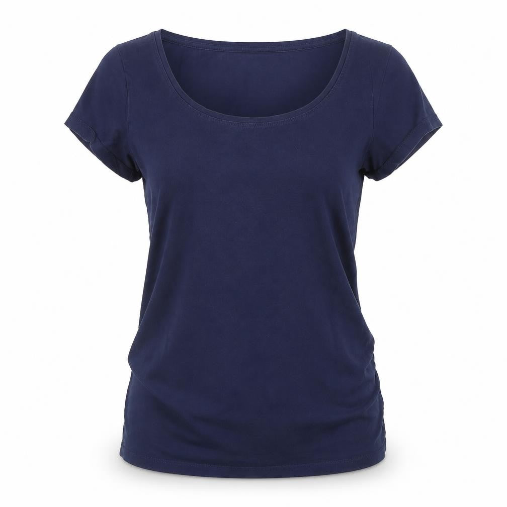 Front view of Anna Field women’s blue basic t-shirt, size M