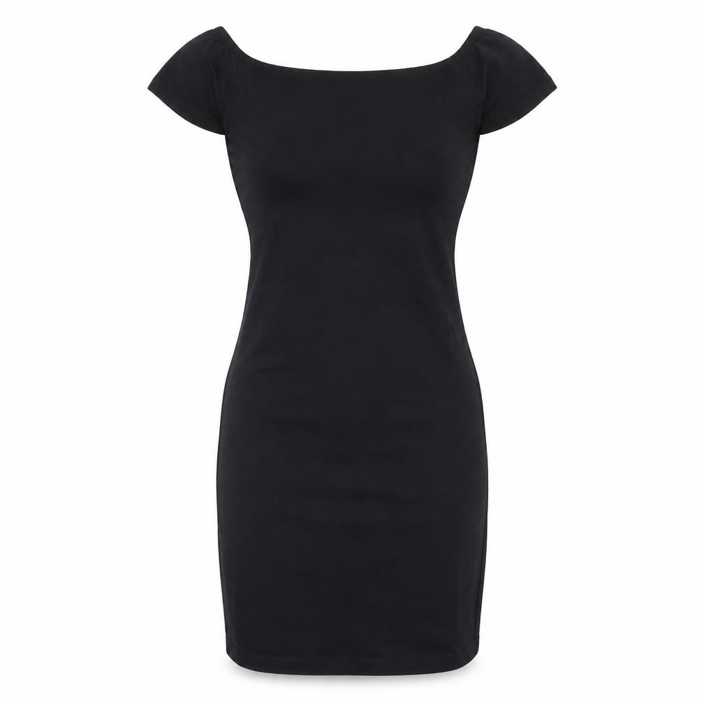 Front view of New Look women’s black mini, size UK 8