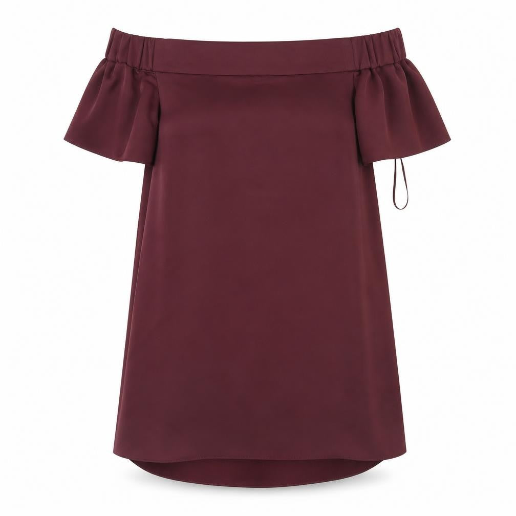 Front view of New Look women’s purple basic blouse, size UK 6