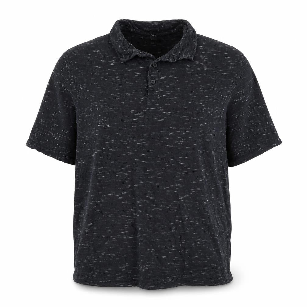 Front view of George men’s black polo, size L