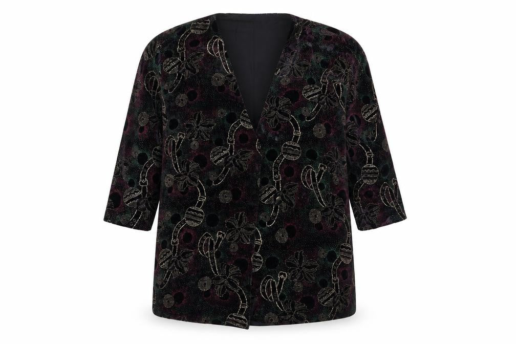 Front view of C&A women’s multicoloured jacket blazer, size UK 20