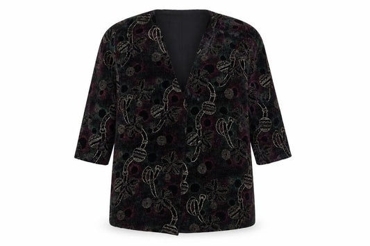 Front view of C&A women’s multicoloured jacket blazer, size UK 20