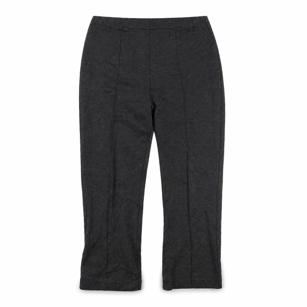 Front view of Bonmarché women’s grey trousers, size UK 12, 22-inch leg