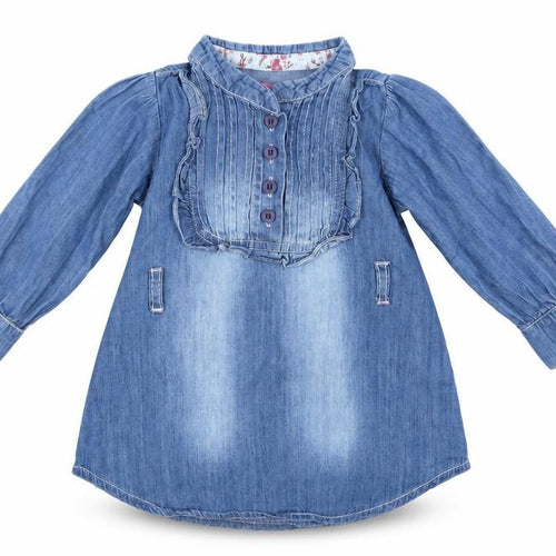 Minoti Baby Blue   Shirt Dress  Size 9-12 Months