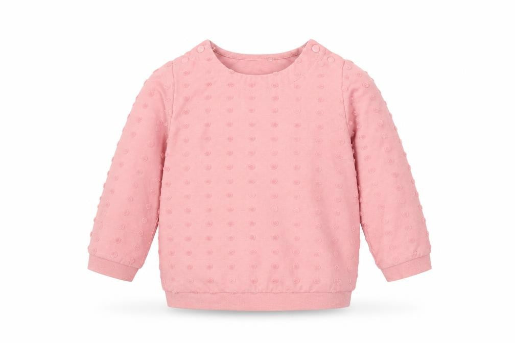 Front view of Tu Baby Pink Spotted Basic T-Shirt, size 12-18, Months