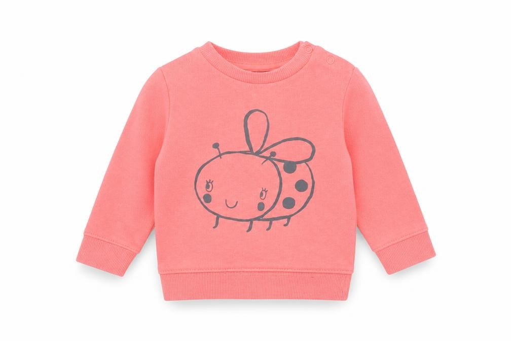 Front view of F&F girls’ pink jumper, size 0-3, months - bee