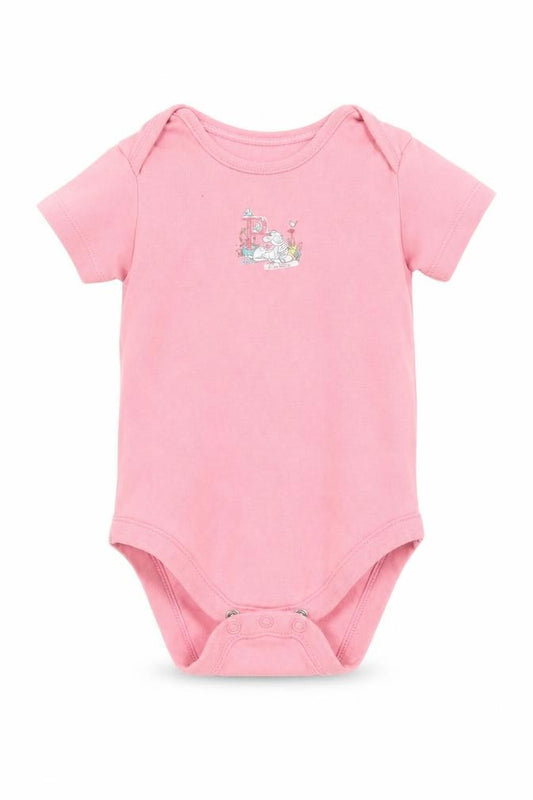 Front view of George Baby Pink Babygrow One-Piece, size 9-12, Months - bambi