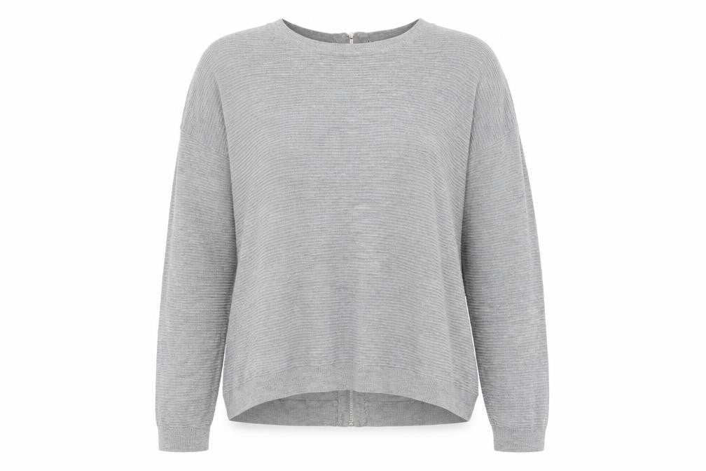 Front view of Next women’s grey jumper, size UK 12