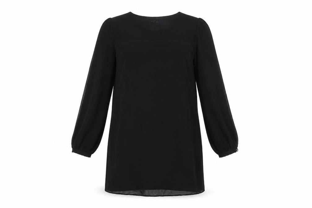 Front view of Atmosphere women’s black basic t-shirt, size UK 10
