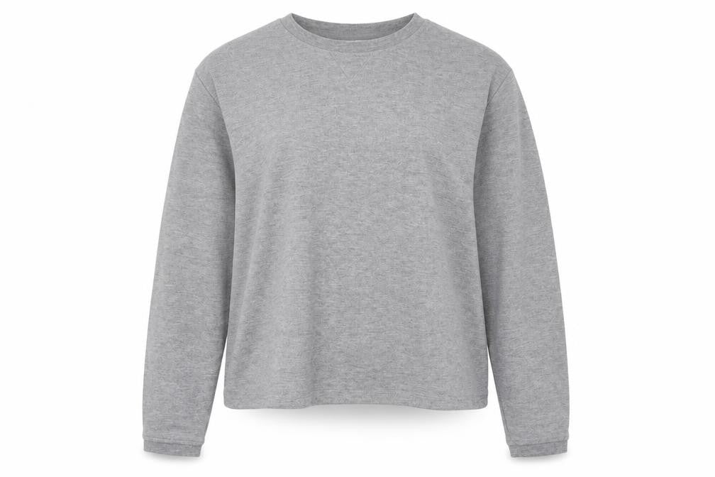 Front view of Joie de vivre women’s grey jumper, size UK 16