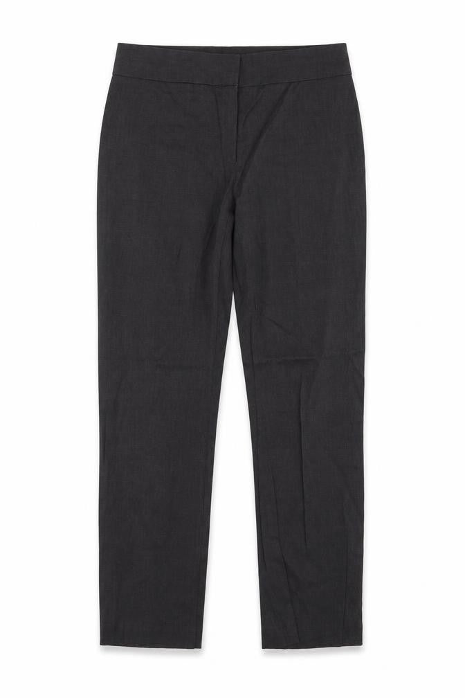 Front view of Marks & Spencer women’s grey trousers, size UK 10, 26-inch leg - short