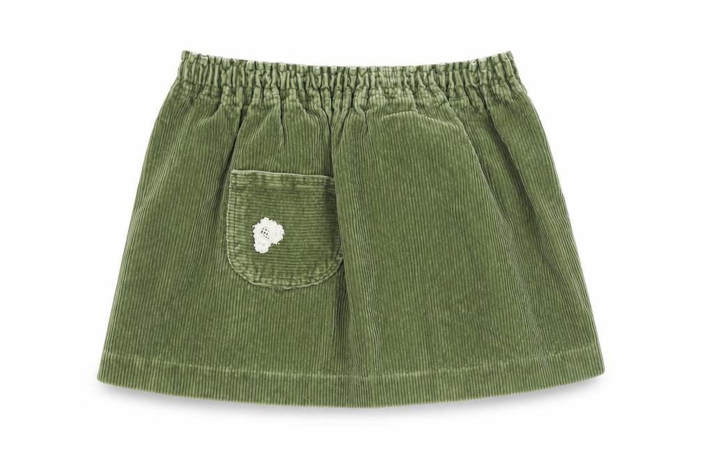 Preworn Girls Green Spotted  A-Line Skirt