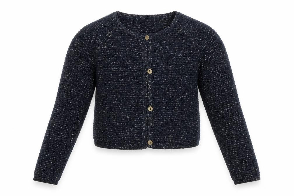 Front view of Next girls’ multicoloured striped cardigan jumper, size 7, years