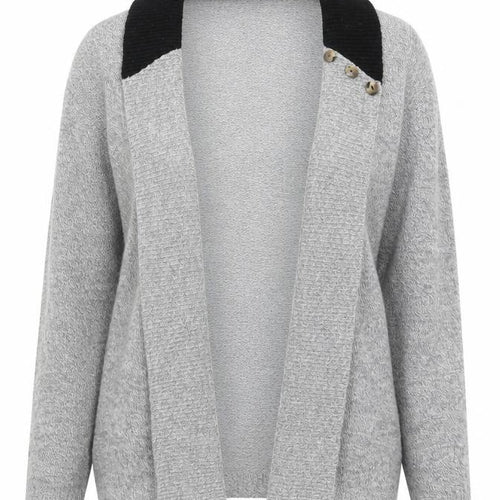 Classic Womens Grey  Knit Cardigan Jumper Size S