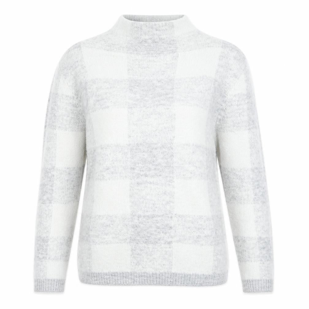 Front view of Peacocks women’s grey knit jumper, size S
