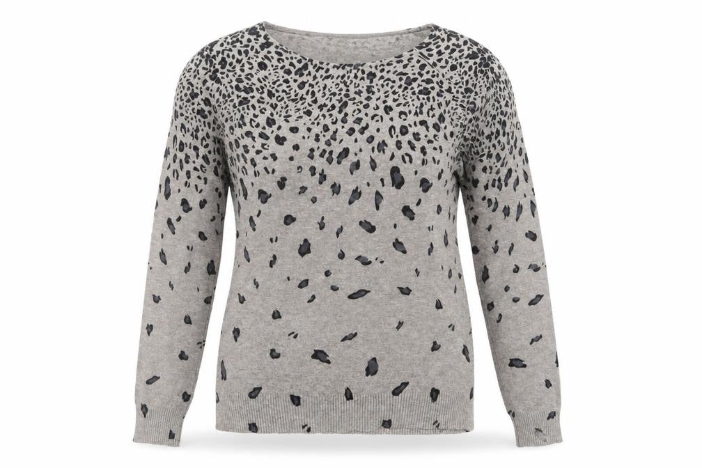 Front view of DAMOD women’s beige knit jumper, size S