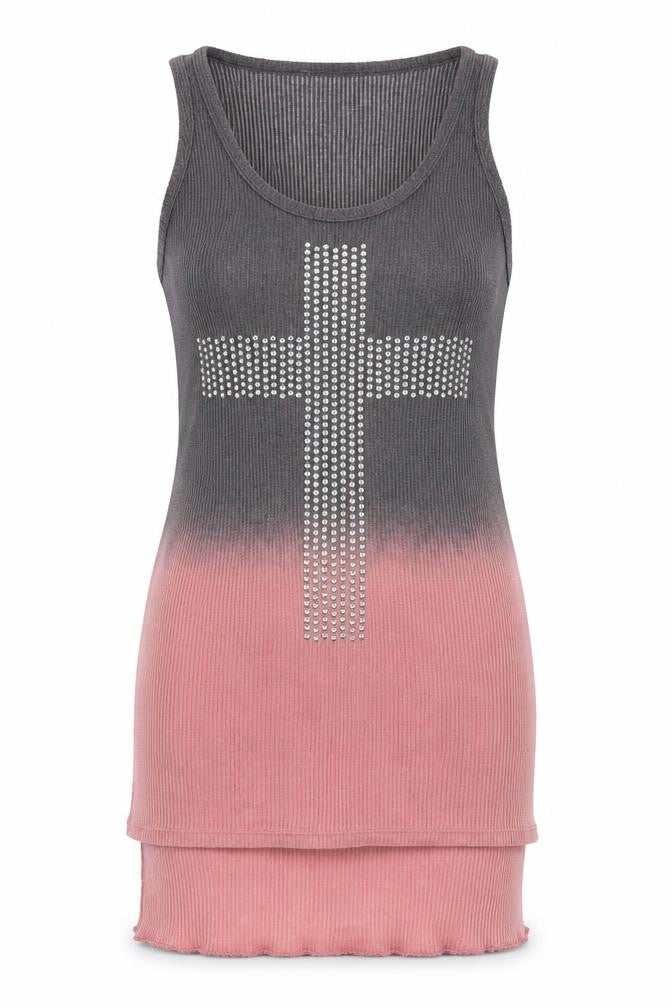 Front view of Topshop women’s brown colourblock bodycon, size UK 8, - ombre