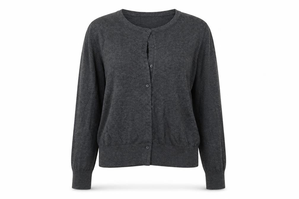 Front view of H&M women’s grey jumper, size M