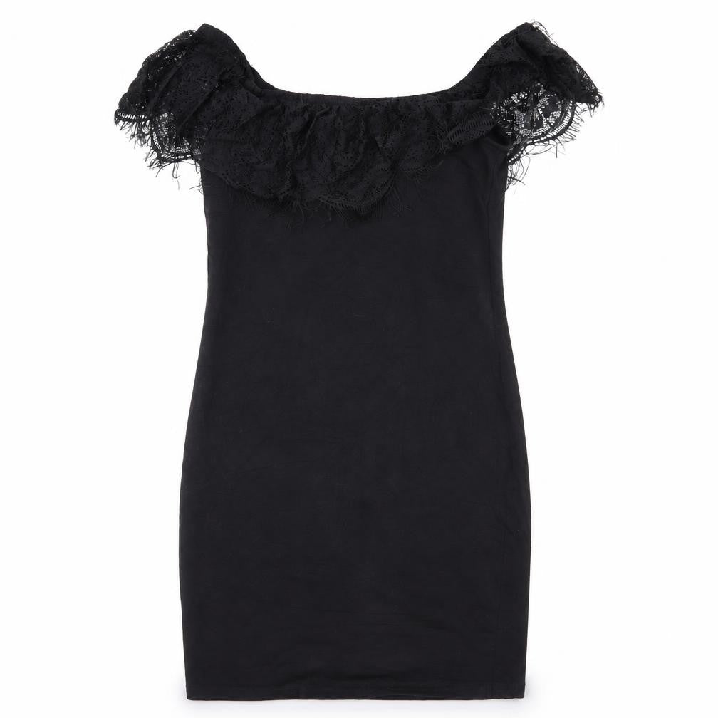 Front view of Miss Selfridge women’s black pencil dress, size UK 12