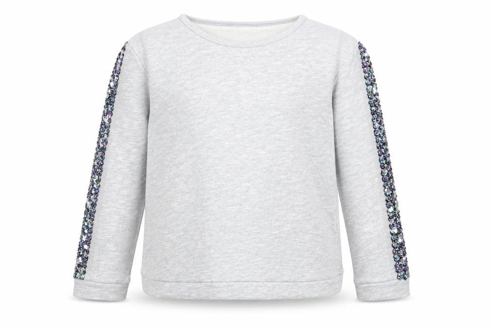 Front view of Next girls’ grey jumper, size 11, years