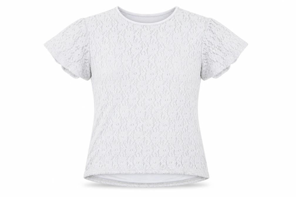 Front view of Preworn women’s grey floral basic t-shirt, size M