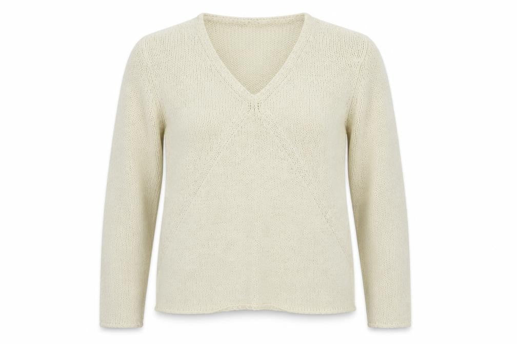 Front view of Diane & White women’s ivory knit jumper, size M