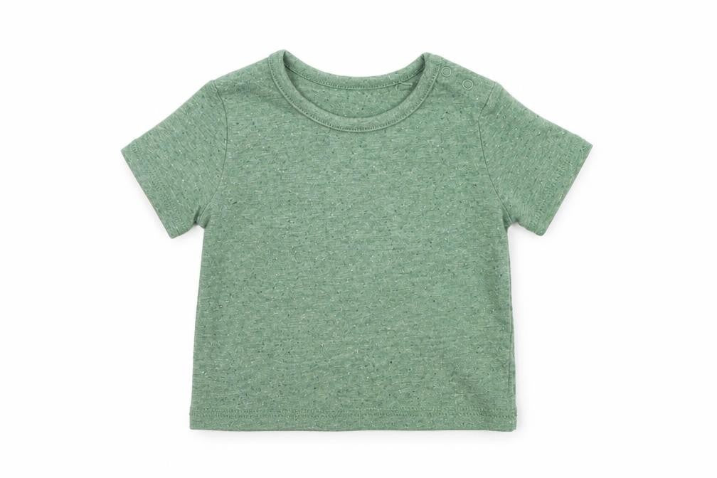 Front view of George boys’ green jersey basic t-shirt, size 6-9, months