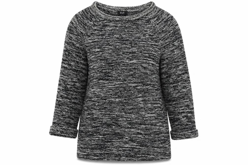 Front view of F&F women’s blue striped knit jumper, size UK 10