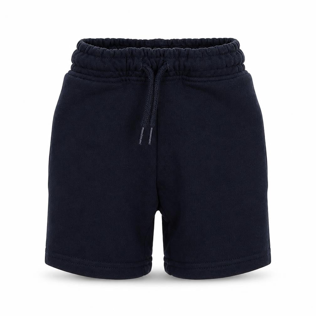 Front view of Next boys’ blue jersey sweat shorts, size 3, years