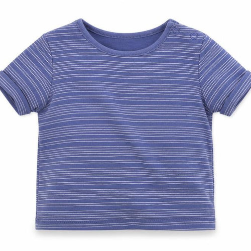 F&F Baby Blue Striped Jersey Basic T-Shirt Size 9-12 Months