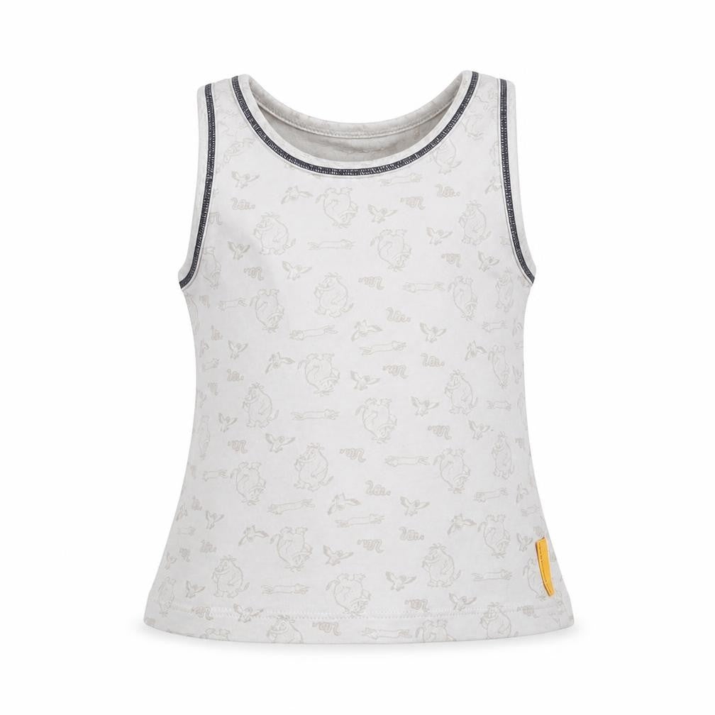 Front view of Tu boys’ grey animal print basic t-shirt, size 2-3, years