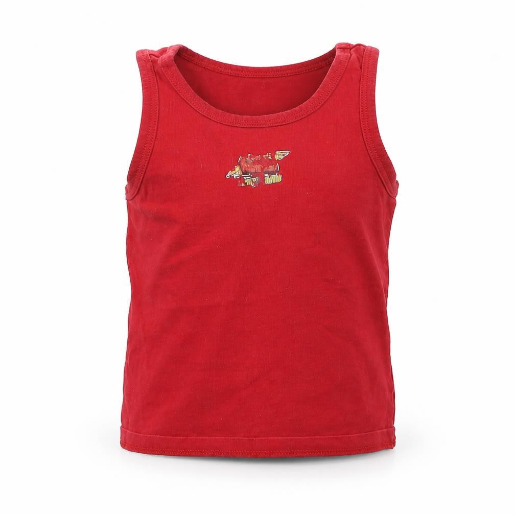 Front view of Primark boys’ red basic t-shirt, size 3-4, years