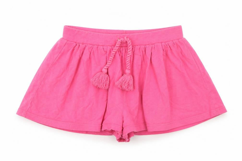 Front view of Matalan girls’ pink cut-off shorts, size 4, years