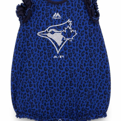 MAJESTICS Girls Blue Animal Print  Babygrow One-Piece Size 12 Months