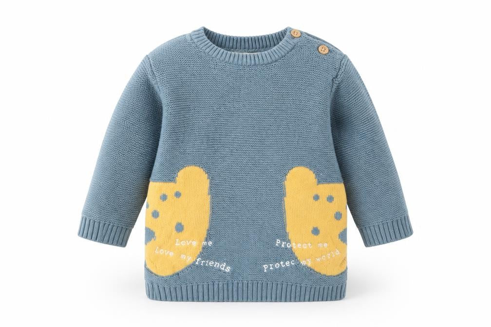 Front view of F&F Baby Blue jumper, size 0-3, Months