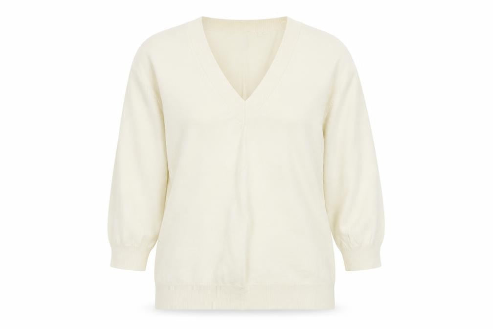 Front view of Preworn women’s ivory jumper, size M
