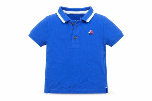 Front view of F&F Baby Blue Basic Polo, size 18-24, Months