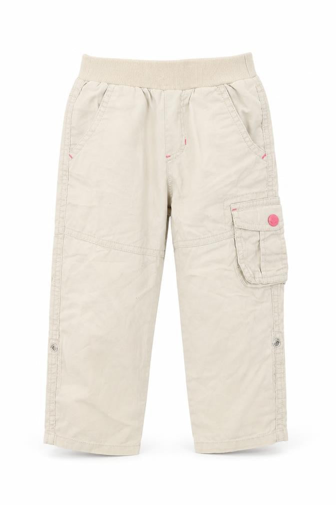 Front view of Gap girls’ beige cargo trousers, size 3, years