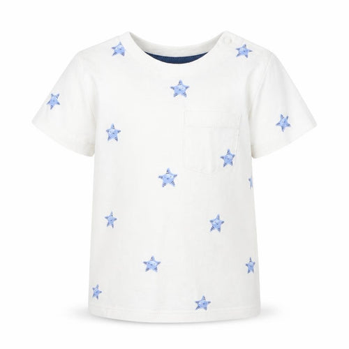 F&F Baby White Polka Dot  Basic T-Shirt Size 6-9 Months  - Starfish