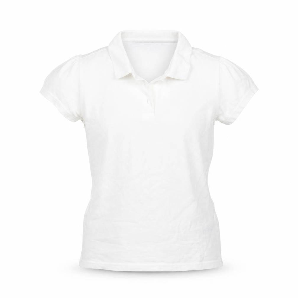 Front view of George girls’ white basic polo, size 10-11, years - pe kit