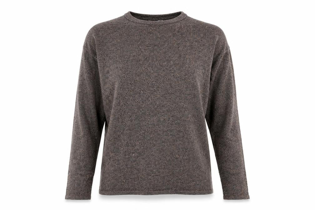 Front view of Warehouse women’s silver knit jumper, size UK 8