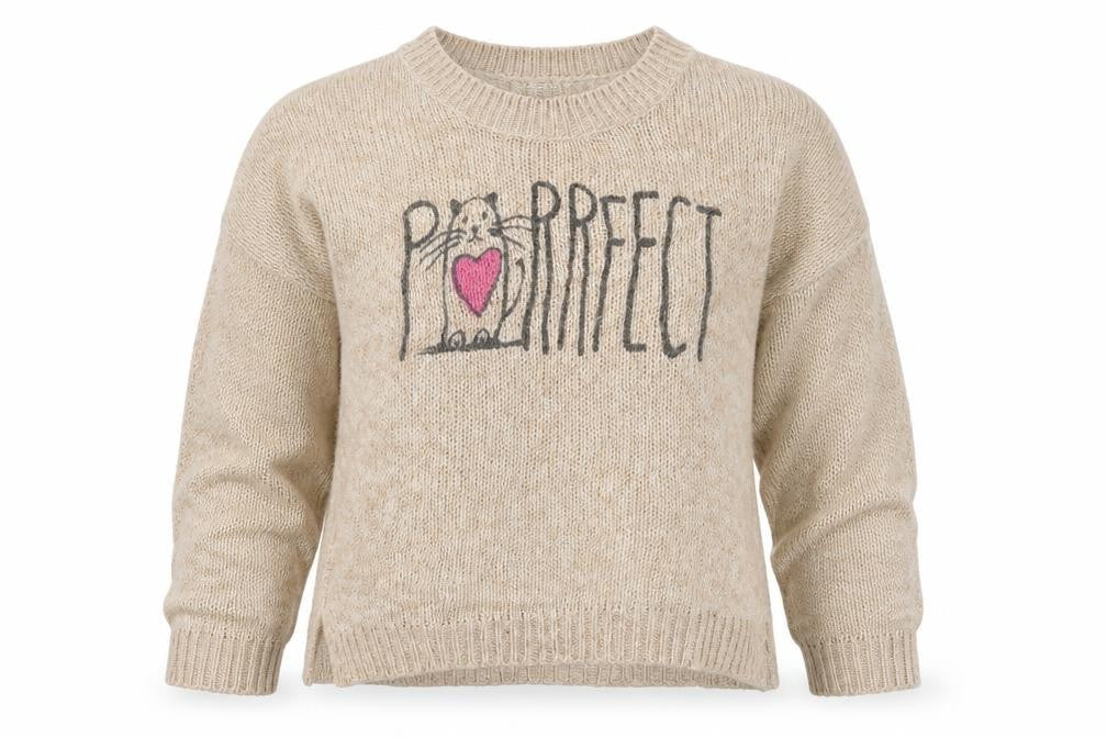 Front view of New Look women’s beige knit jumper, size UK 12, - oversized