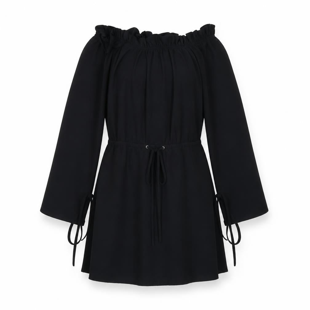 Front view of PRETTYLITTLETHING women’s black mini, size UK 6