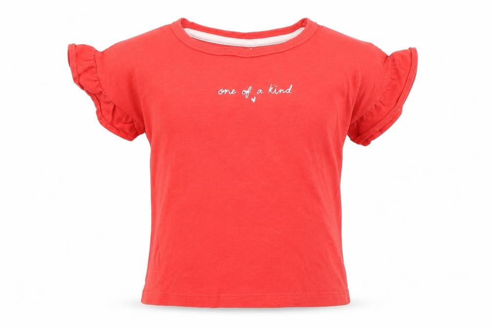 Front view of Tu girls’ red basic t-shirt, size 2, years