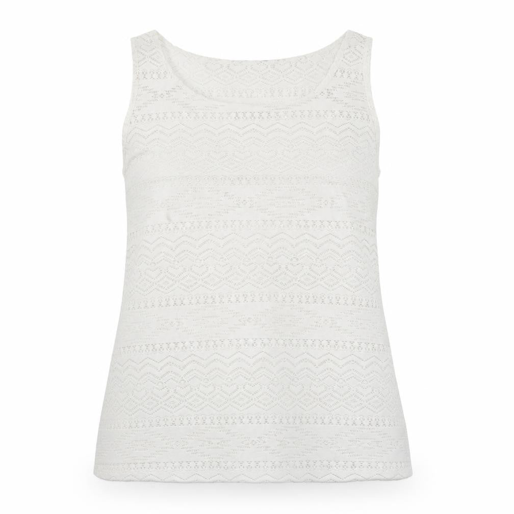 Front view of Debenhams women’s white geometric basic blouse, size UK 12