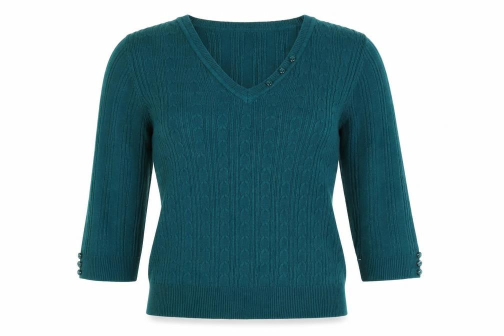 Front view of Donna Lewis women’s black jumper, size M