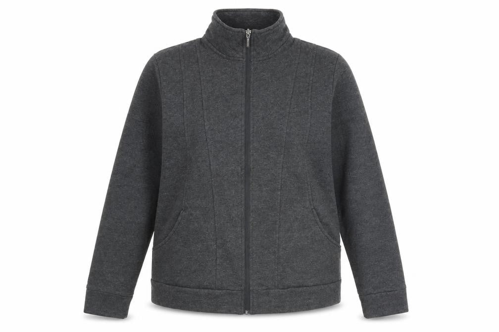 Front view of Bonmarché women’s green full zip jumper, size M