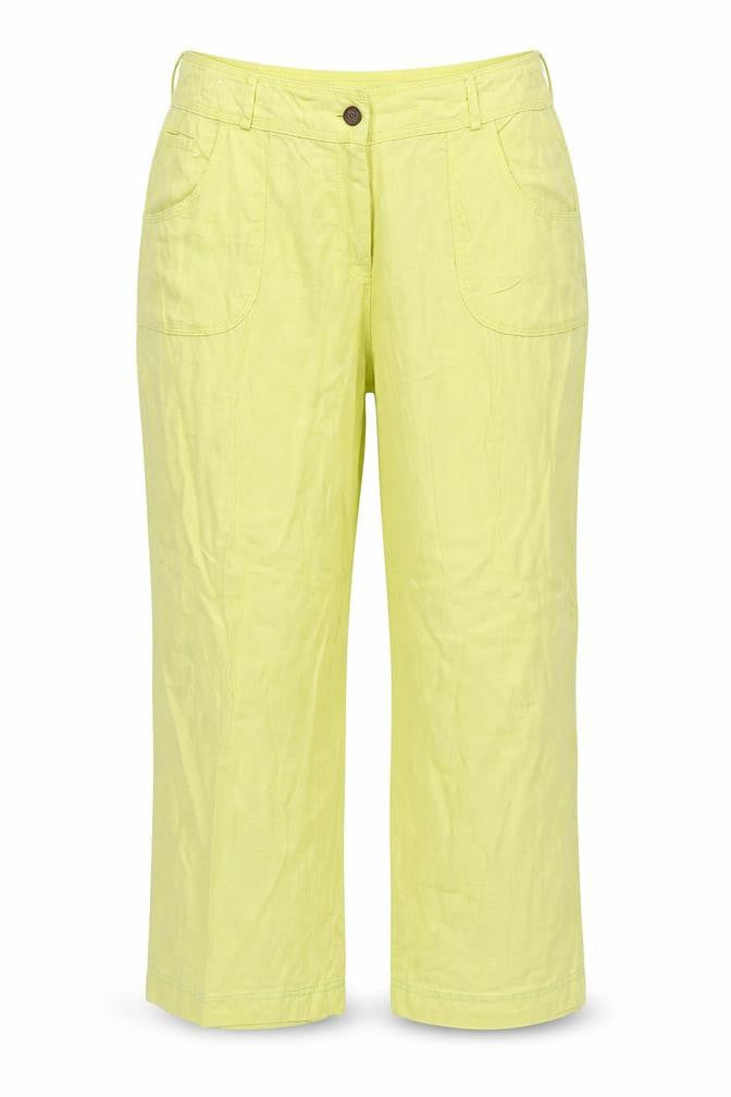 Denim & Co. Womens Yellow   Trousers  Size 16 L24 in